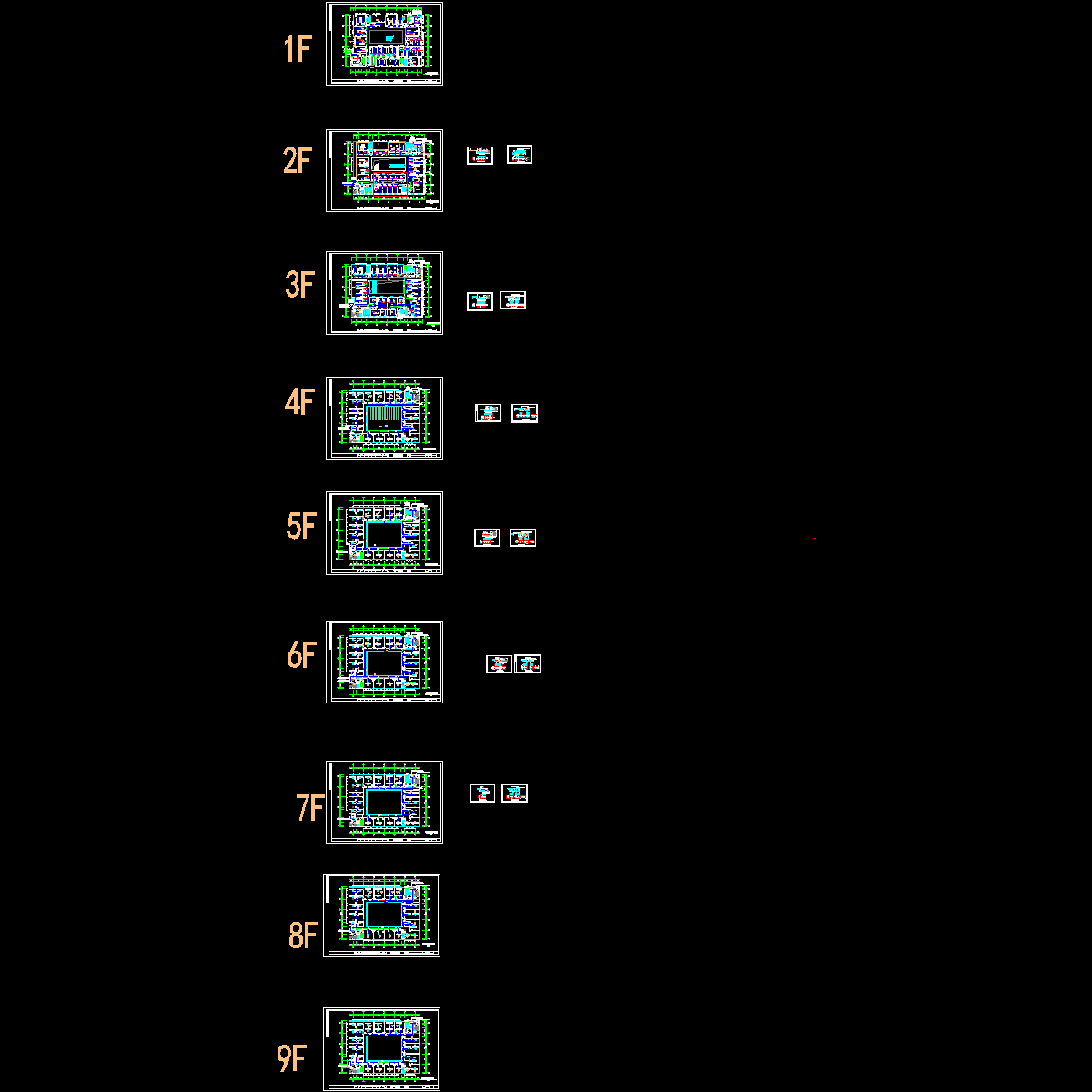 9层商场及办公楼空调平面图纸.dwg - 1