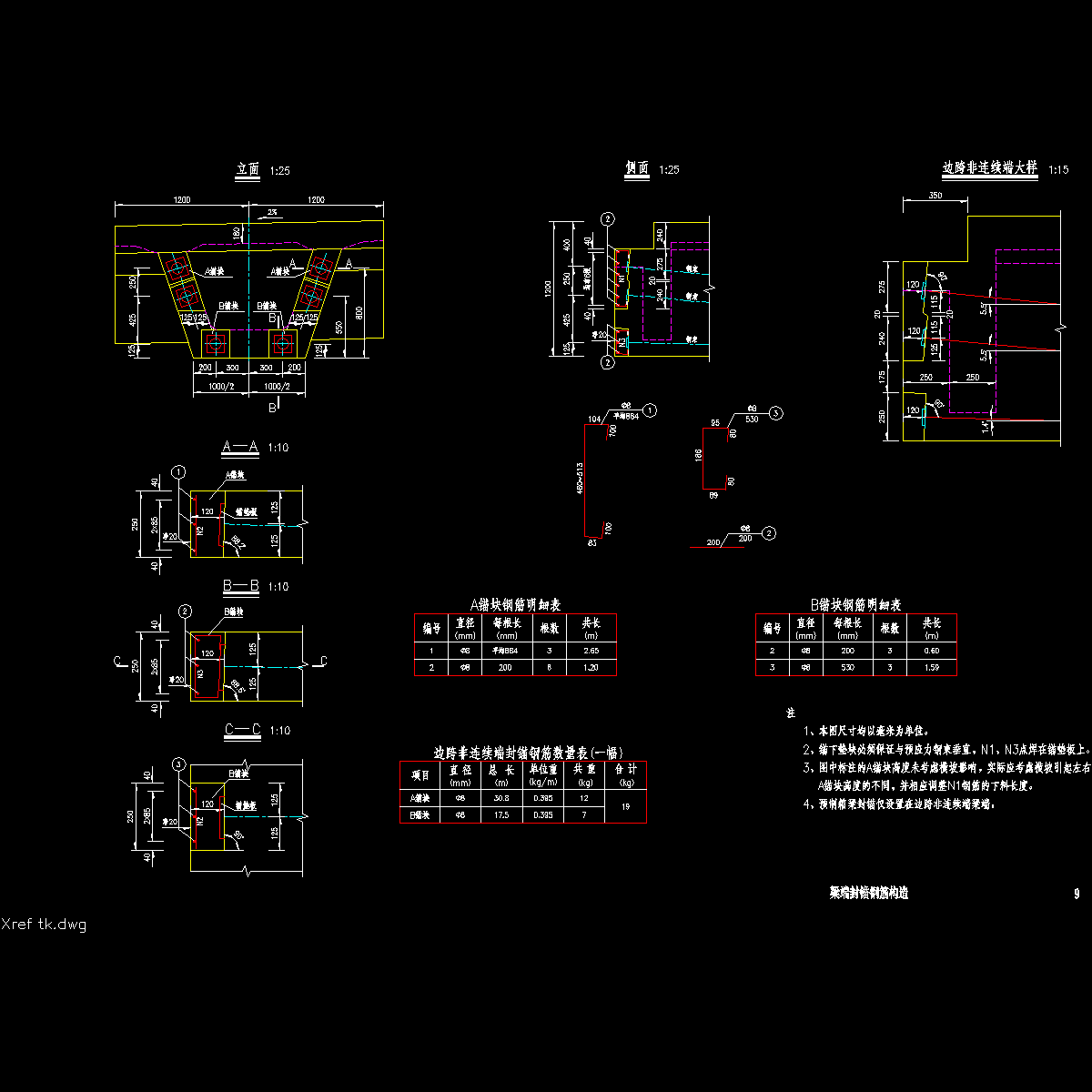 桥梁梁端封锚钢筋构造设计通用图纸.dwg - 1