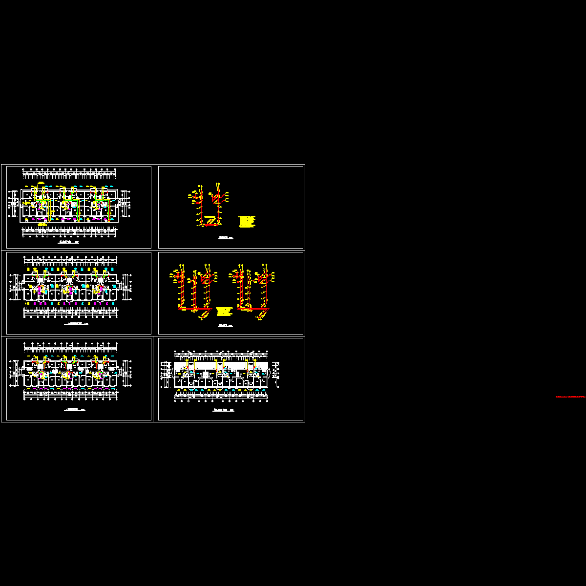 6层住宅楼采暖设计CAD图纸，共6张.dwg - 1