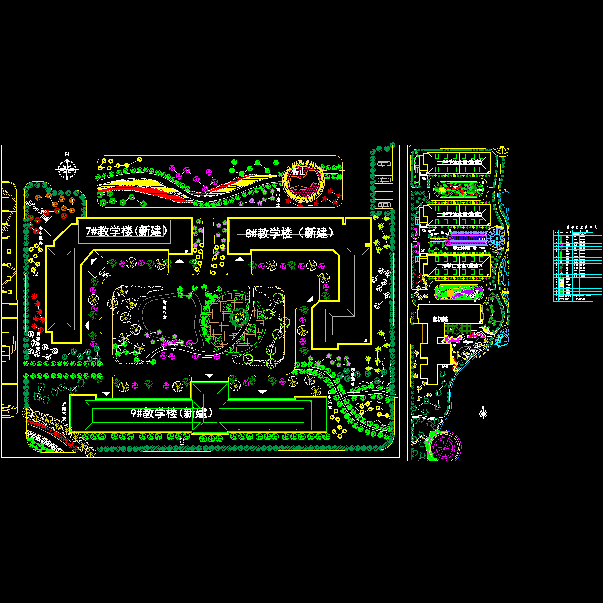 学校教学区和宿舍区绿化设计图纸.dwg - 1