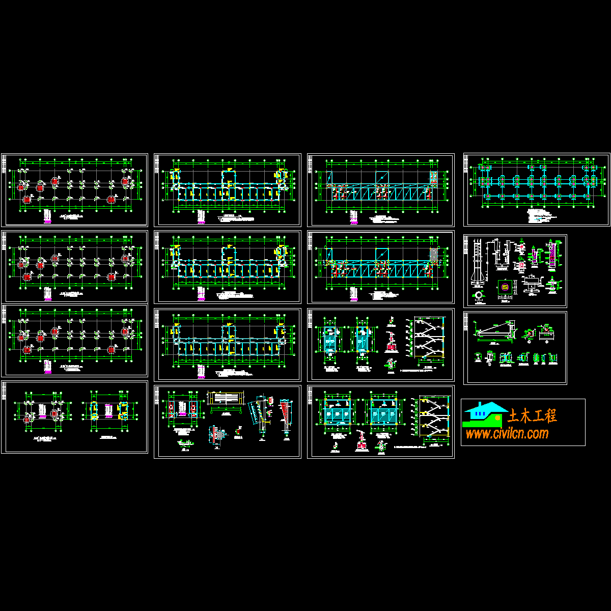 多层框架办公楼结构施工全图.dwg