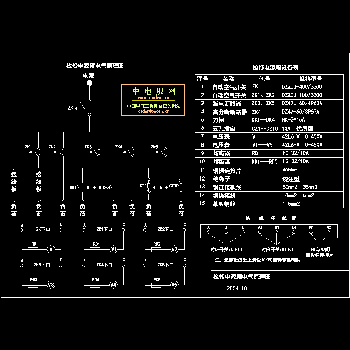 检修电源箱电气原理图纸. - 1