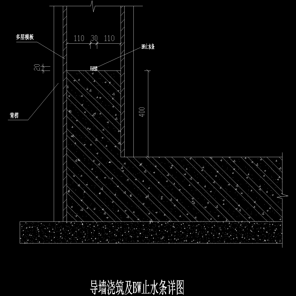 导墙浇筑及BW止水条详图纸CAD.dwg - 1