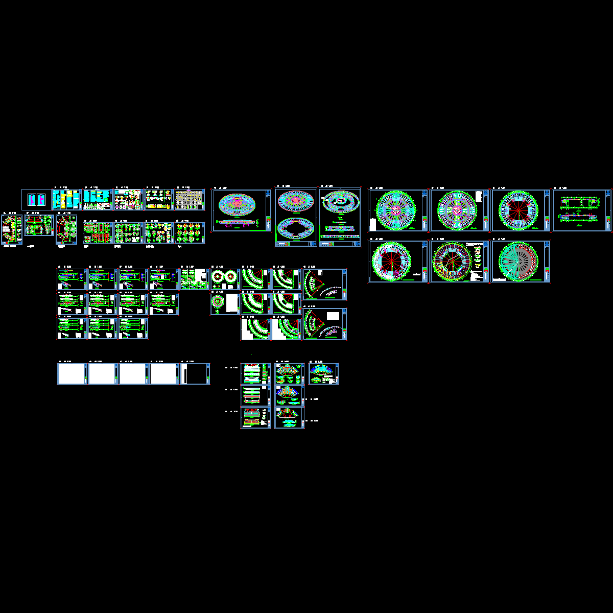 空间立体桁架结构演艺中心结构施工图纸（CAD、56张） - 1