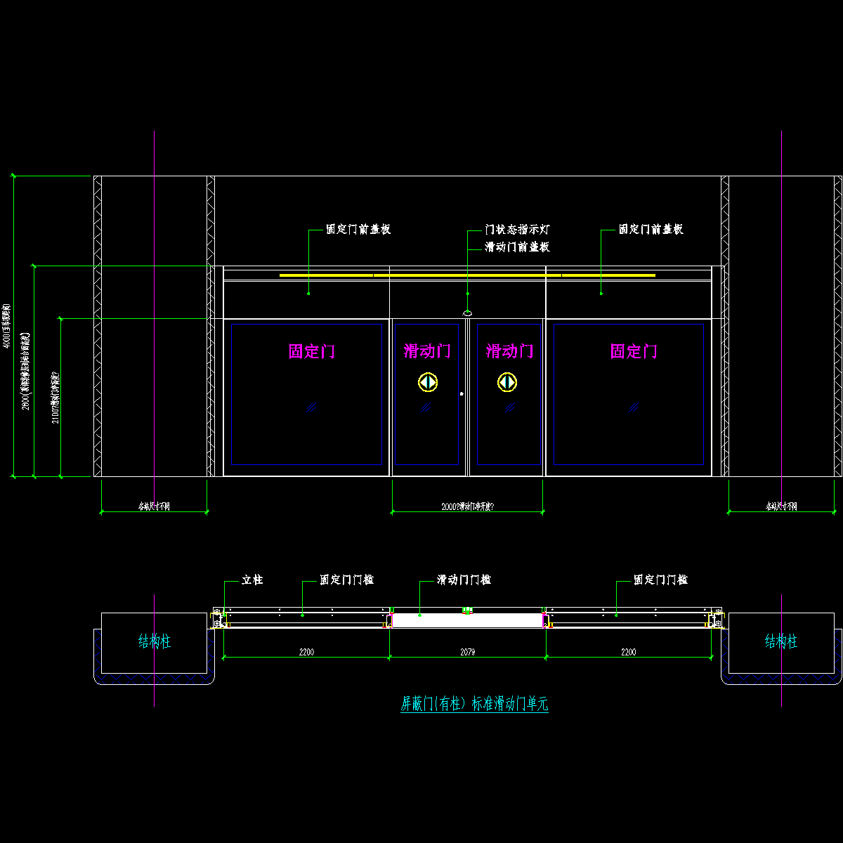 gh51-00-10屏蔽门（有柱）标准滑动门单元.dwg