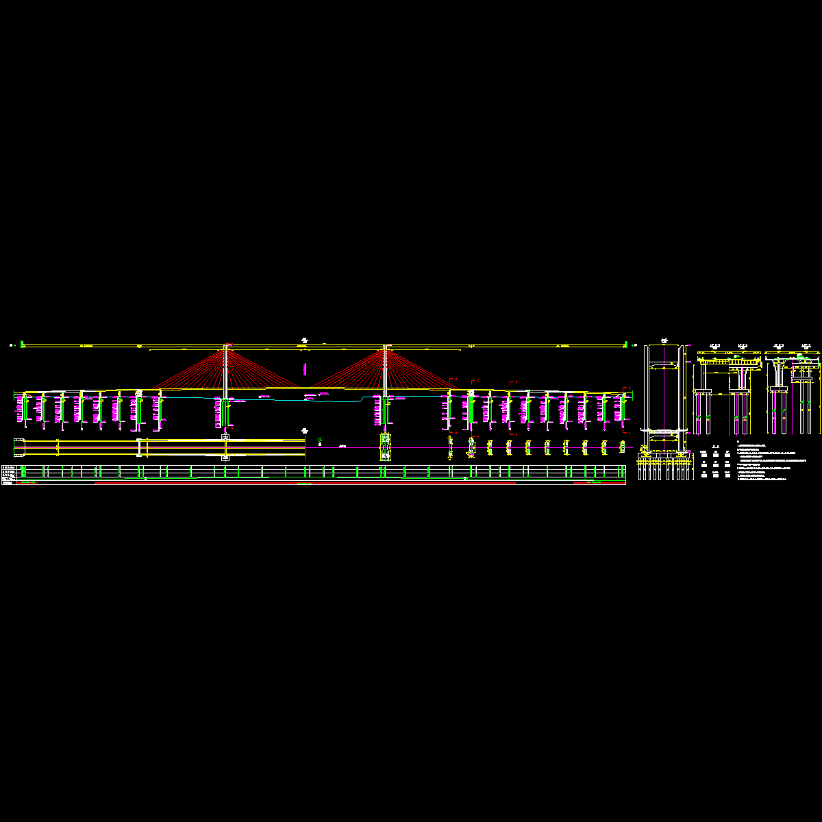 007-松花江大桥结合梁斜拉桥布置图.dwg