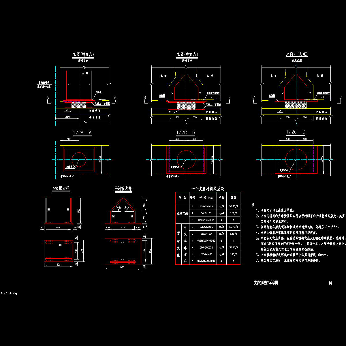 桥梁支座预埋件设计通用图纸.dwg - 1