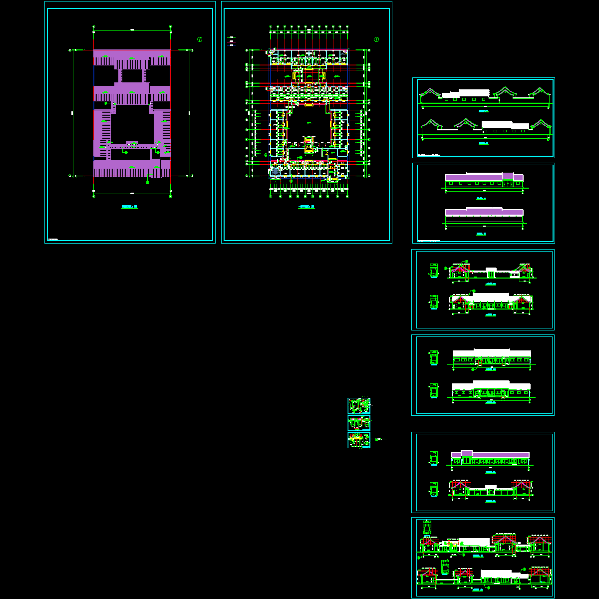 仿古四合院办公建筑扩初图纸.dwg - 1