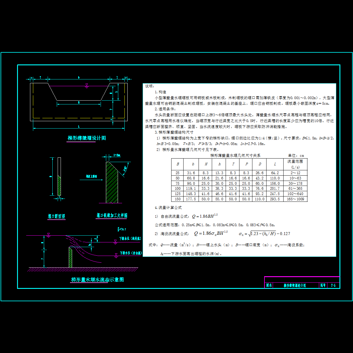 091梯形薄壁堰设计图.dwg