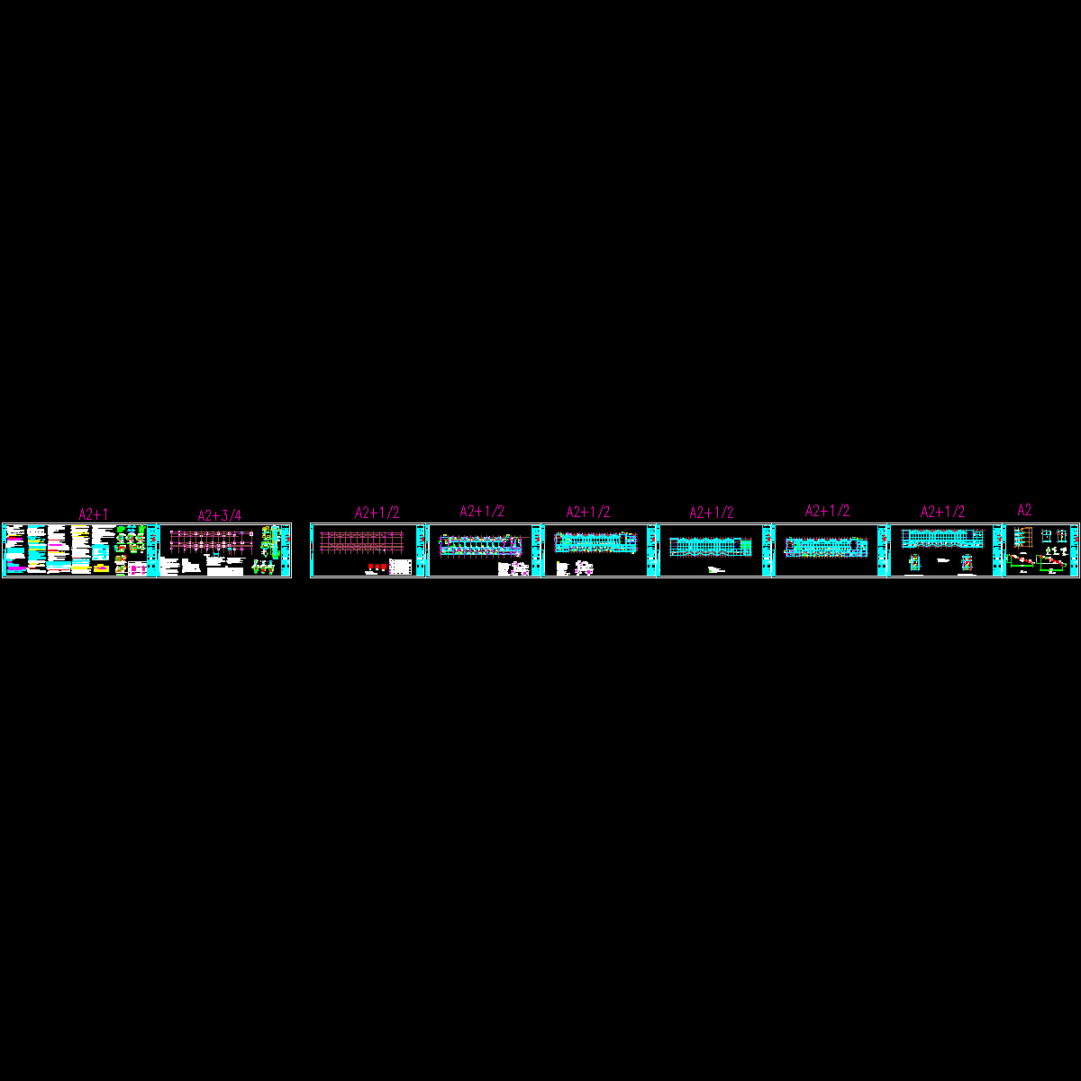 5层小学教学楼框架结构施工方案图纸CAD.dwg - 1