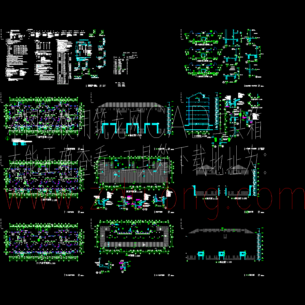 小高层住宅小区单体建筑群CAD施工图纸.dwg - 1