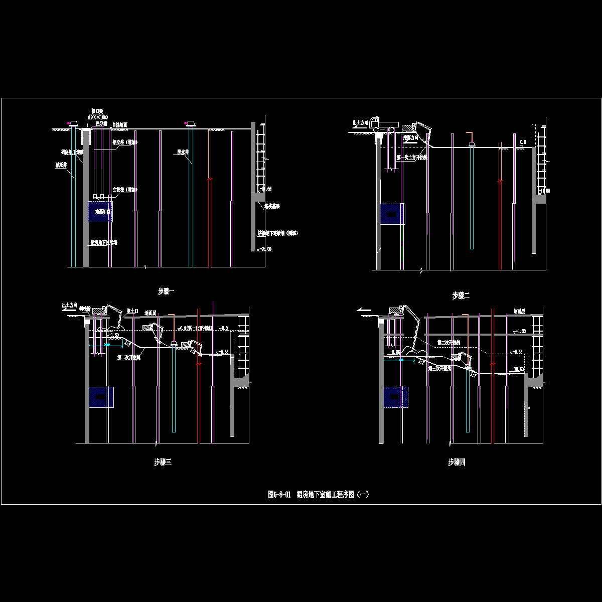 裙房逆作法施工程序 - 1