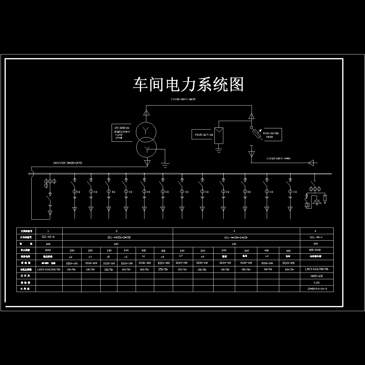 车间电力系统图纸. - 1