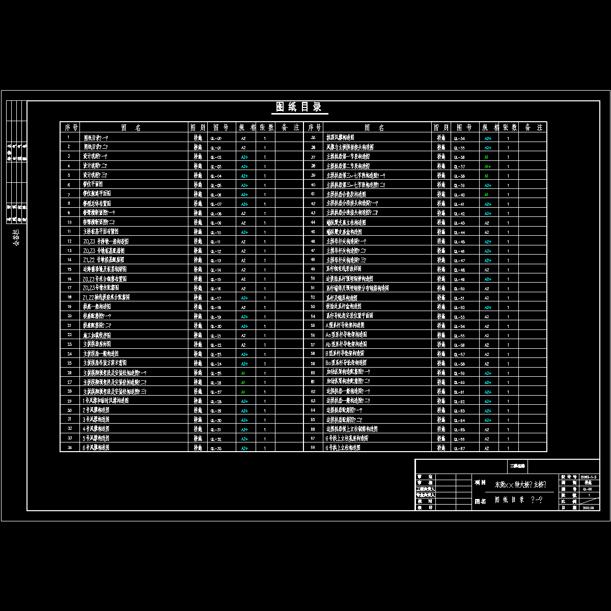 [ql-000]图纸目录（一）.dwg