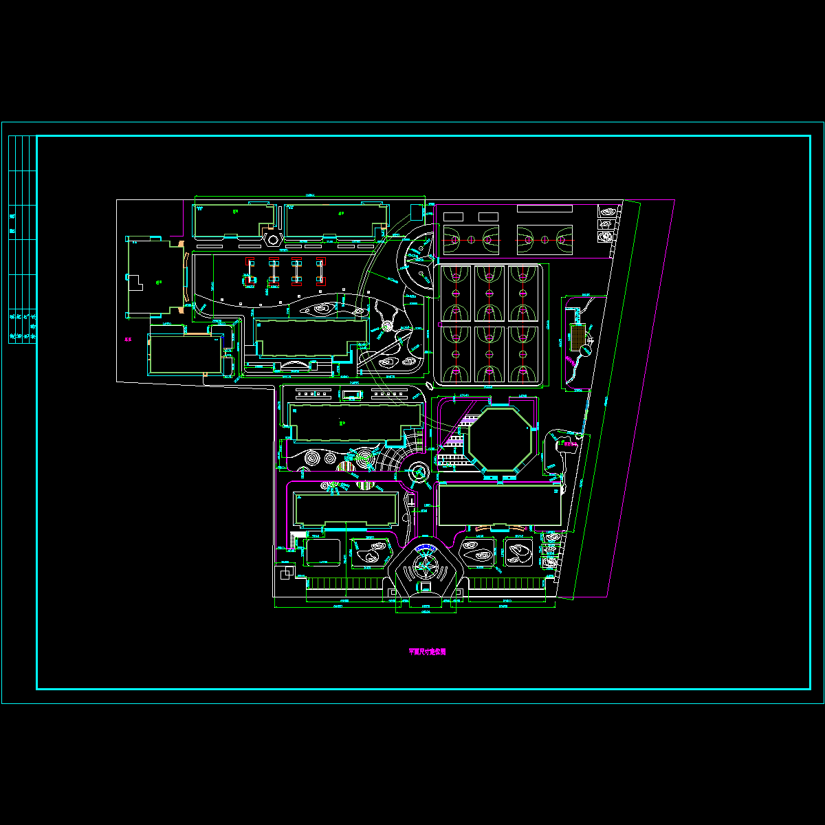 中学景观放线CAD图纸 - 1