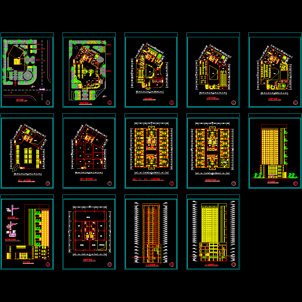 宾馆建筑方案施工图纸.dwg - 1