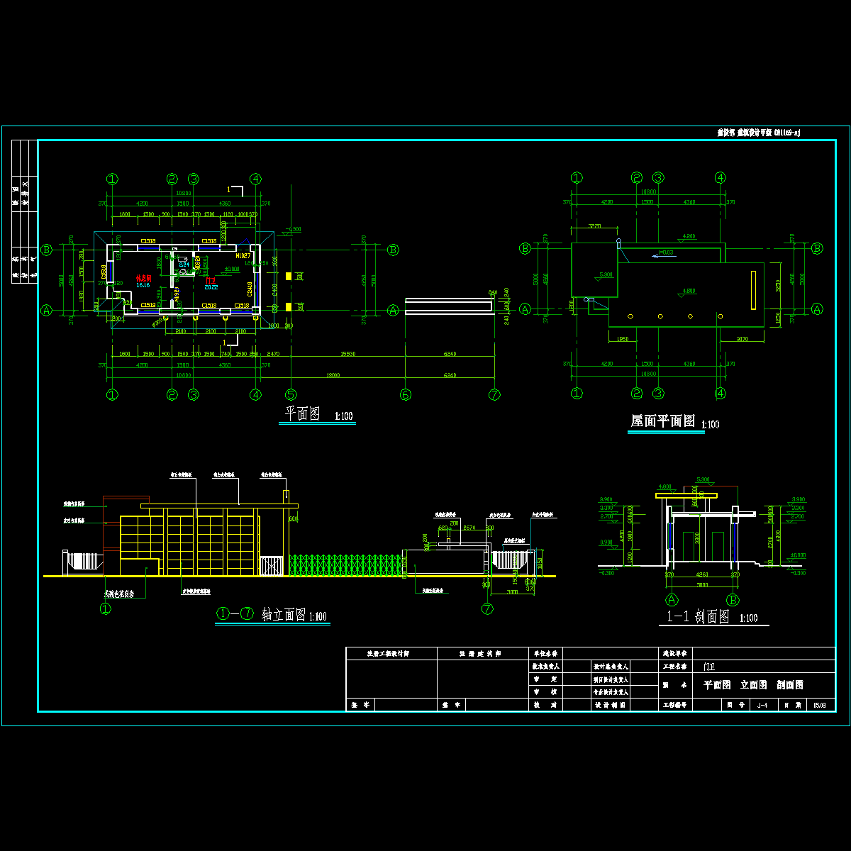 企业大门建筑方案设计图纸_cad - 1