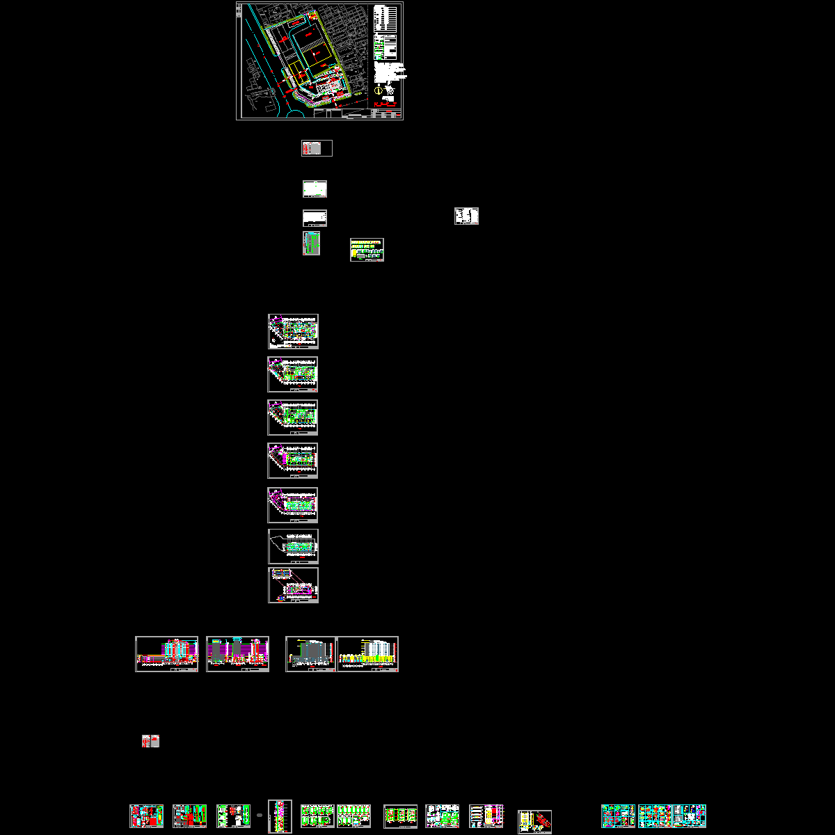豪华12层商务大酒店建筑施工图纸_节点详图_各层平面图_cad - 1