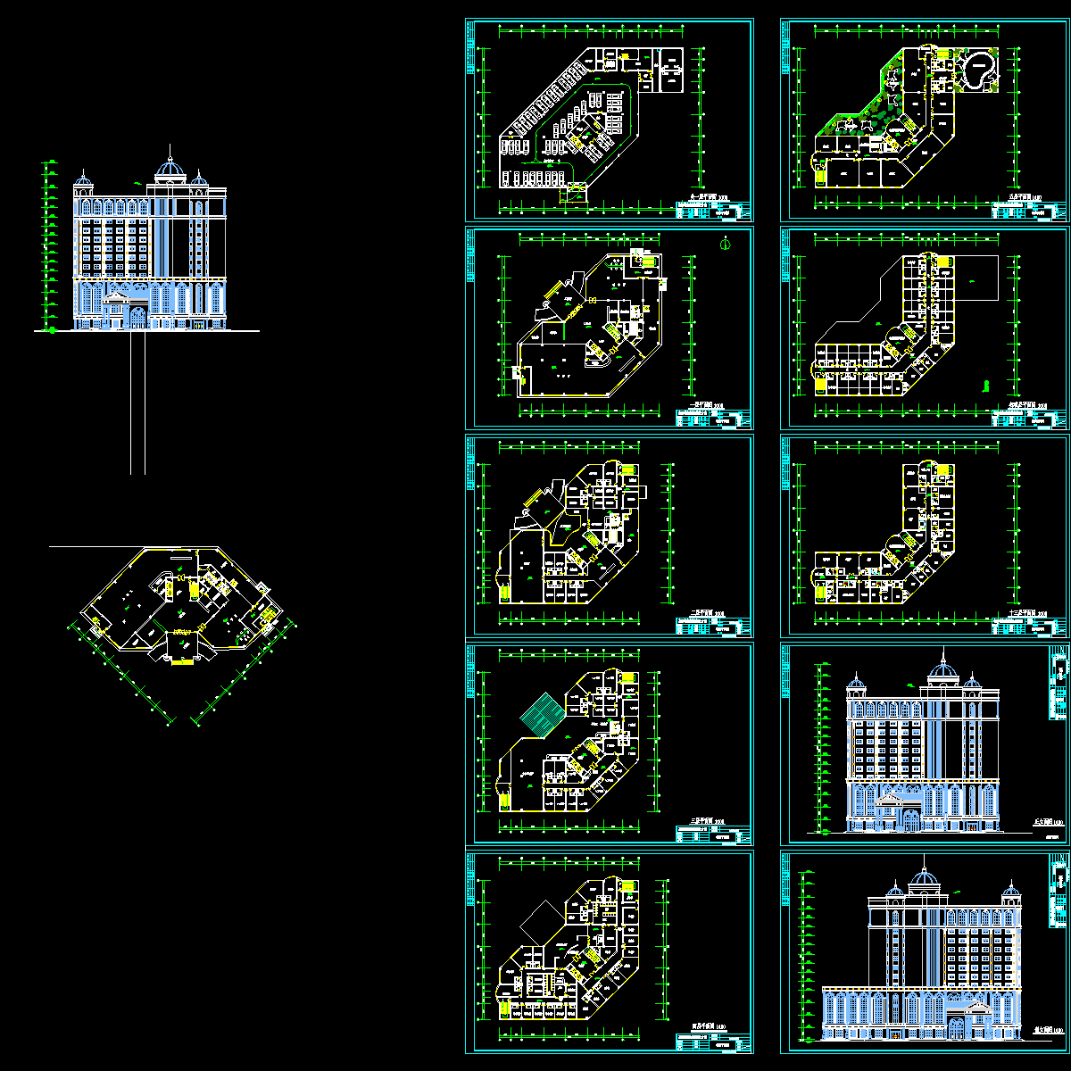 高层欧式风格大型酒店建筑施工CAD图纸.dwg - 1