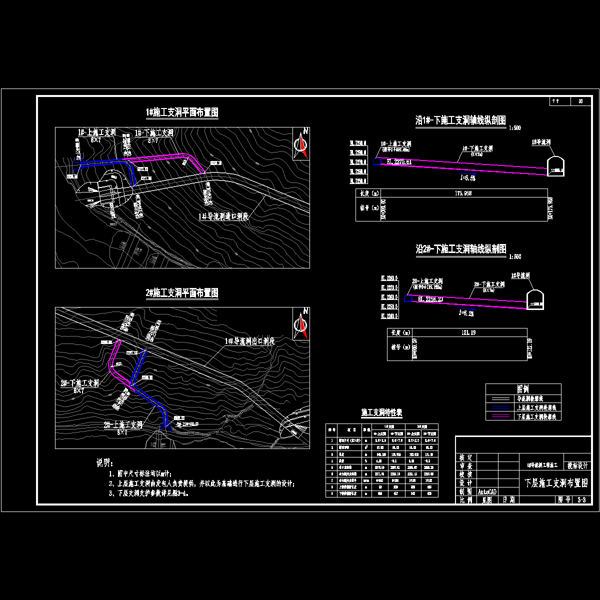 3-3 下层施工支洞布置图.dwg