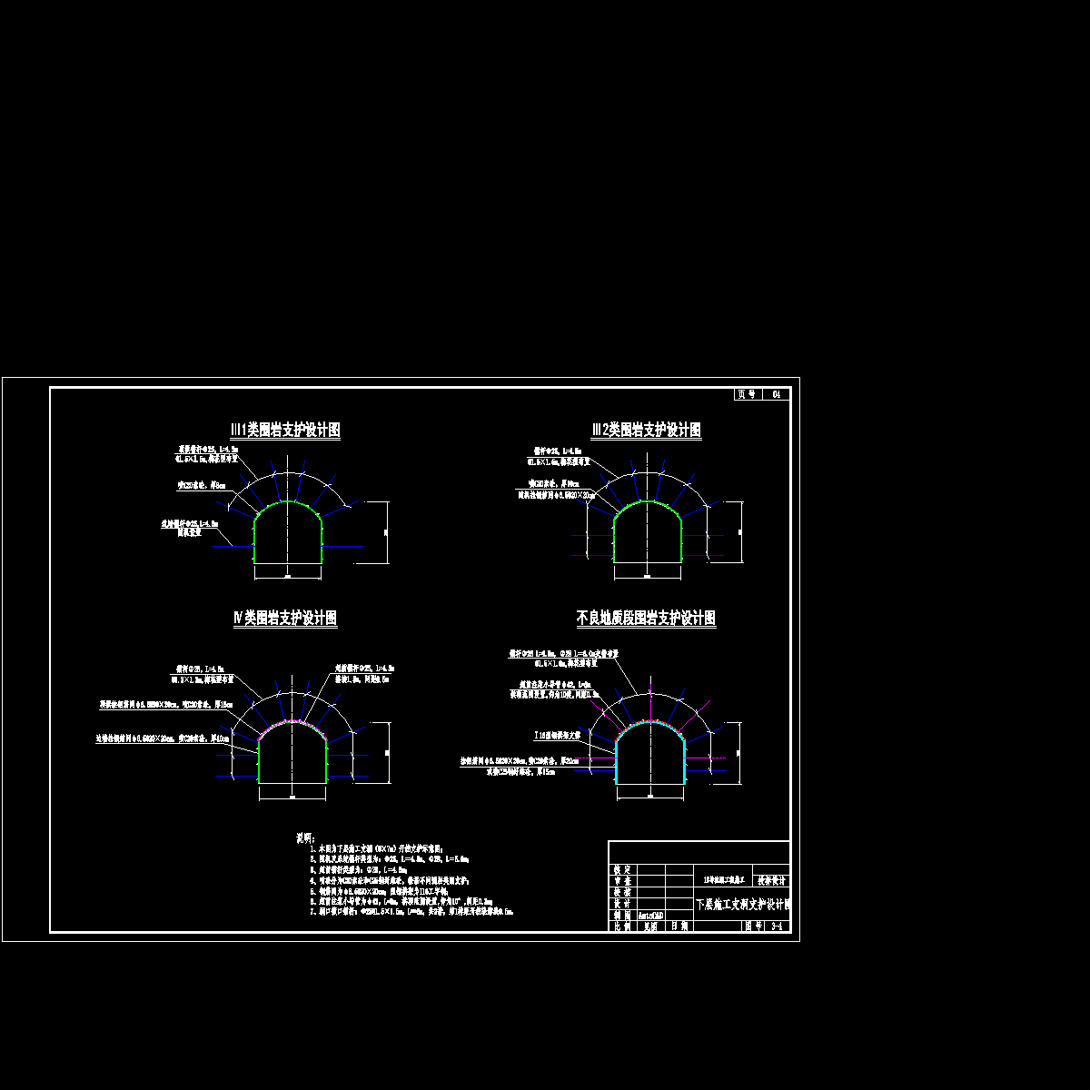 3-4 下层施工支洞支护设计图.dwg