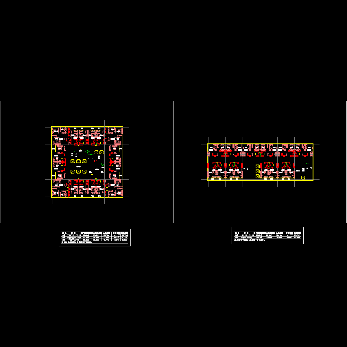 二房二厅公寓户型平面图纸_cad - 1