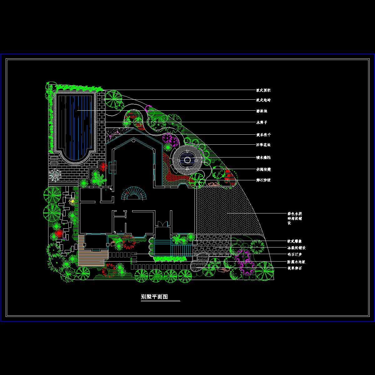 别墅景观设计平面图纸 - 1