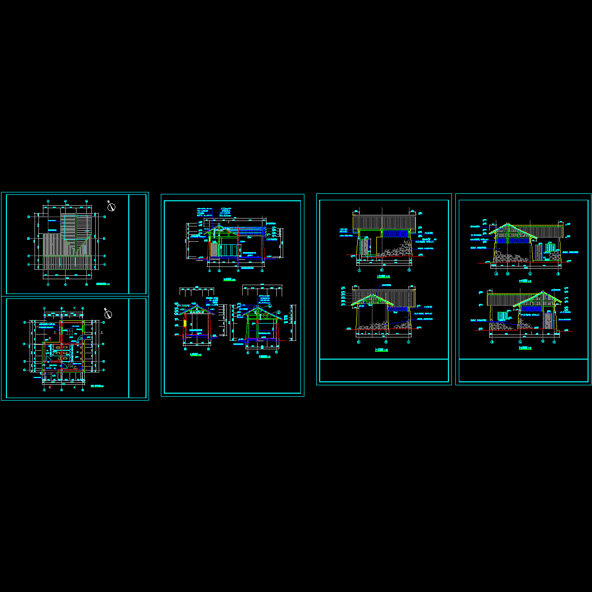 旅游景区公共厕所建筑方案设计图纸_平面图_立面图_cad - 1