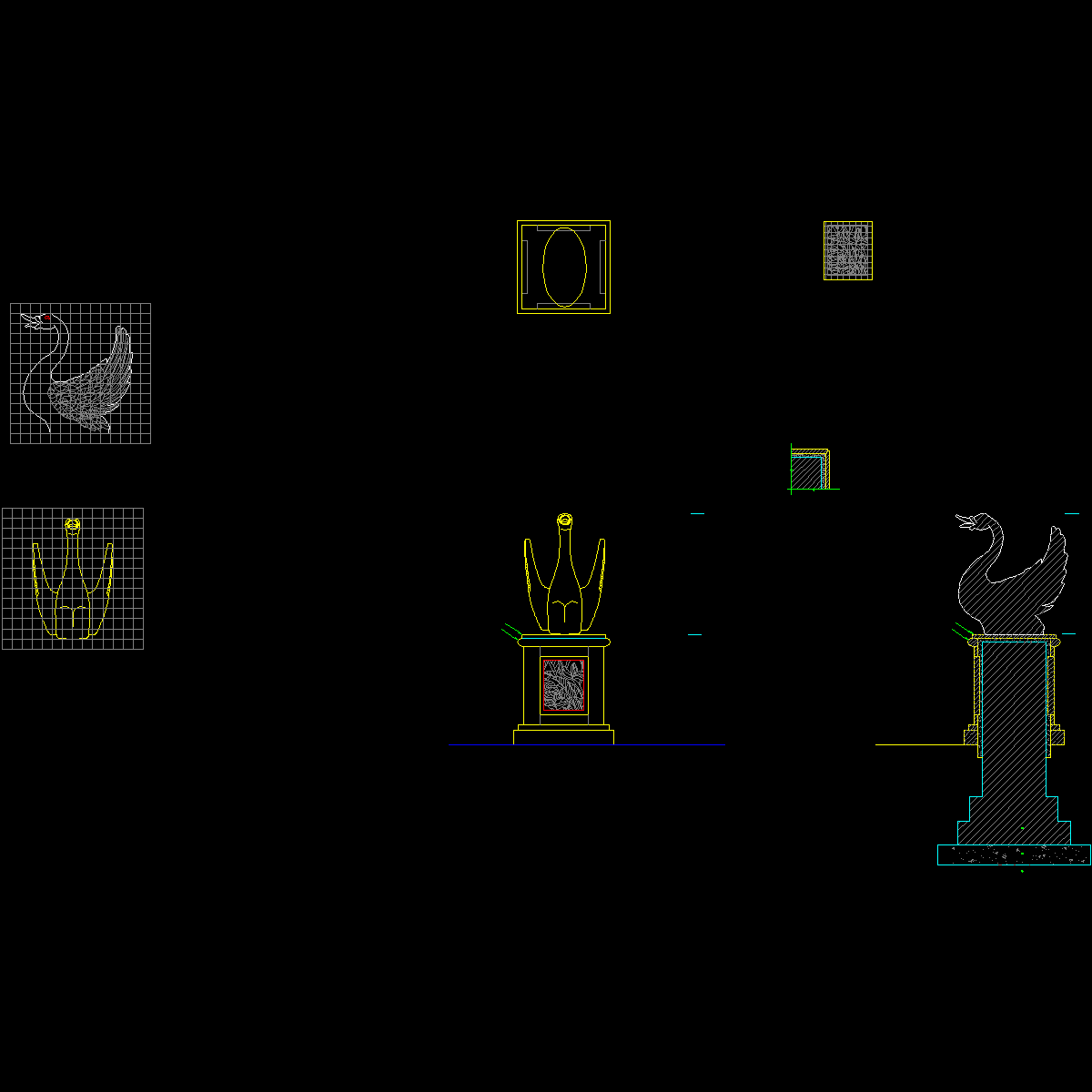 ld5天鹅雕塑.dwg