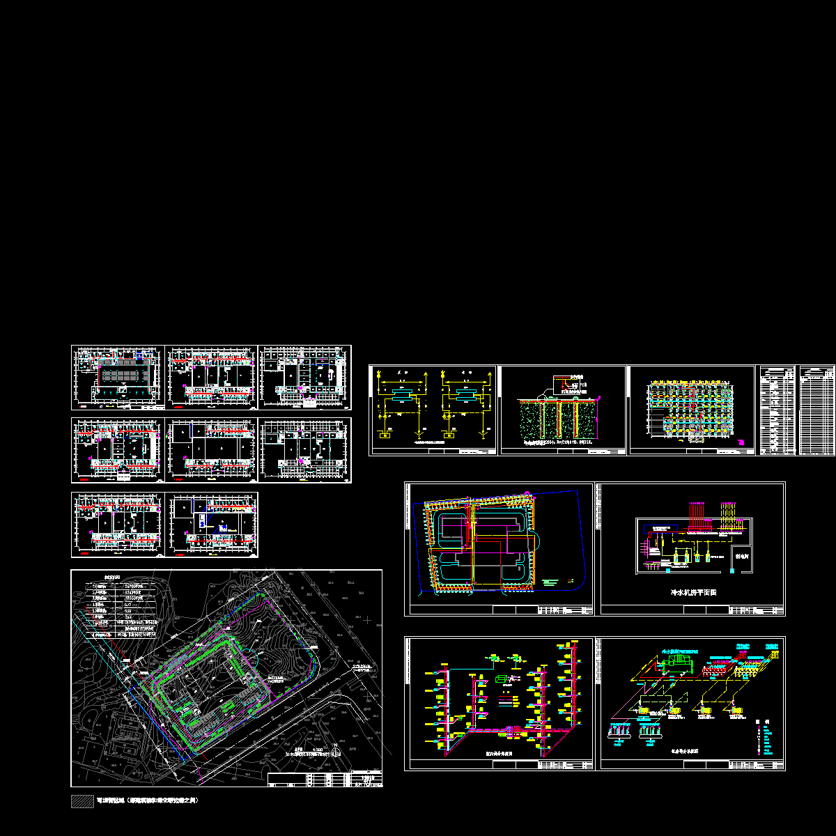 审判综合办公楼地源热泵空调系统设计CAD图纸 - 1