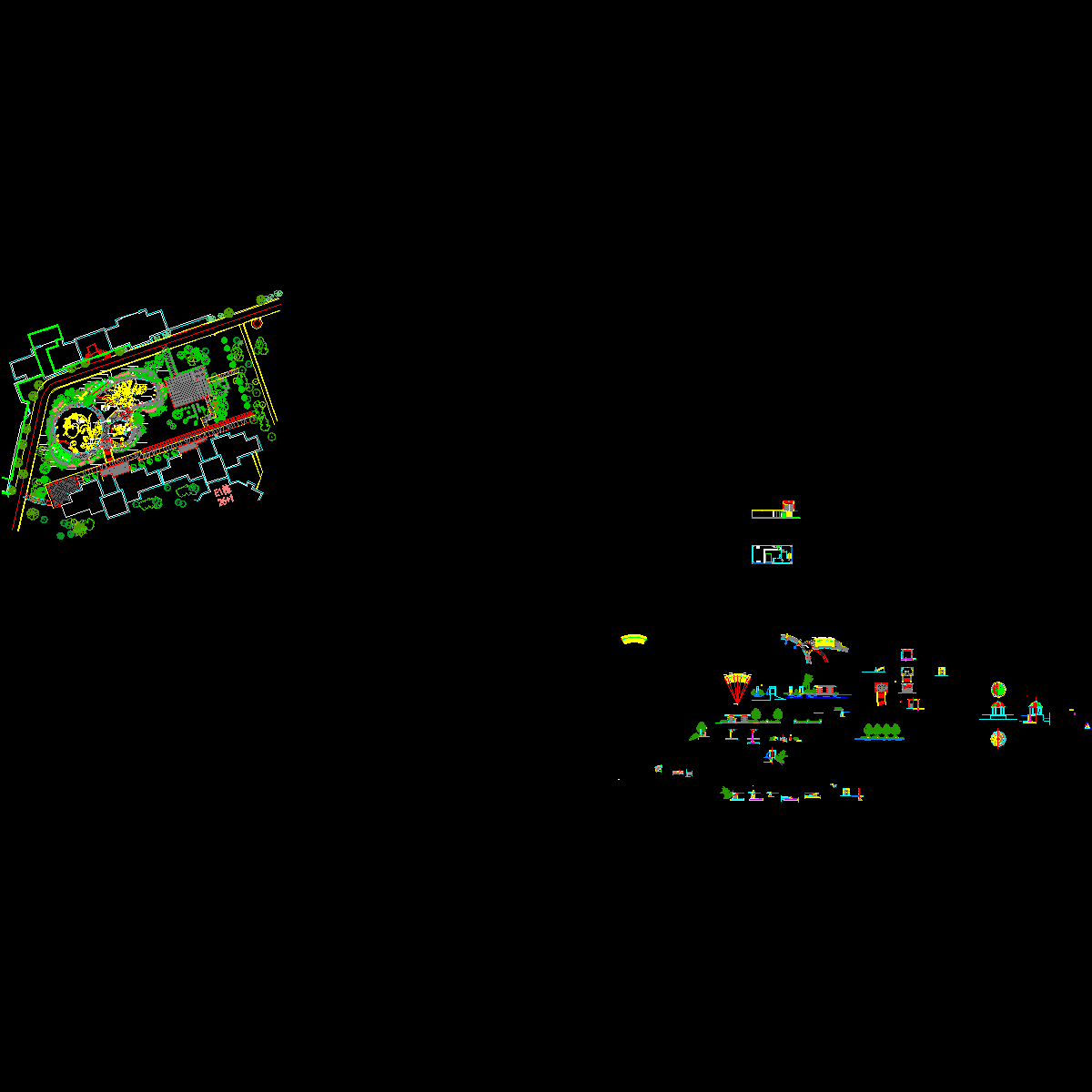 居住区公共建筑景观设计施工CAD大样图 - 1