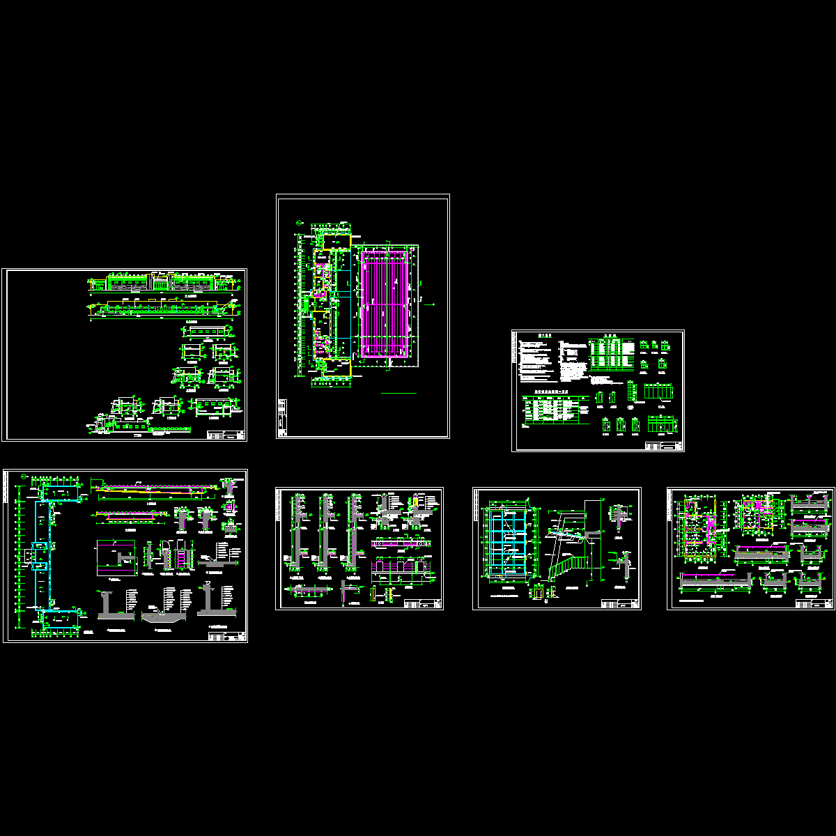 学院游泳池工程平面布置建筑施工图纸_cad_平面图_剖面_详图 - 1