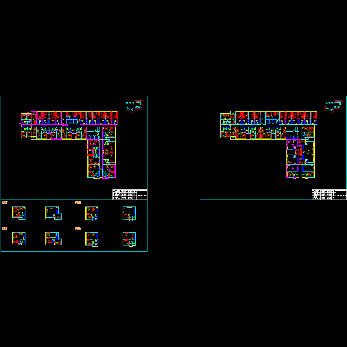 多种户型公寓户型平面设计图纸_cad - 1