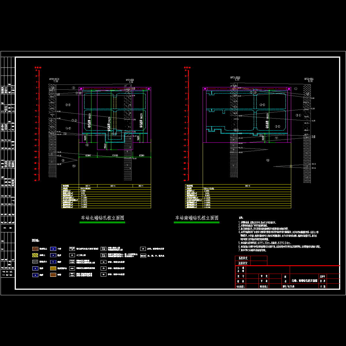 北端、南端钻孔桩立面图.dwg