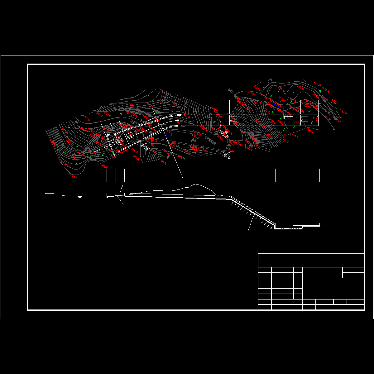 08水库溢洪道平、剖面图.dwg
