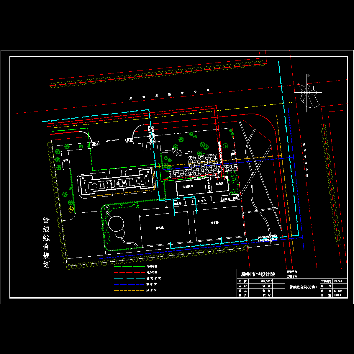 [藤州市]某加压站规划方案-管线综合规划.dwg