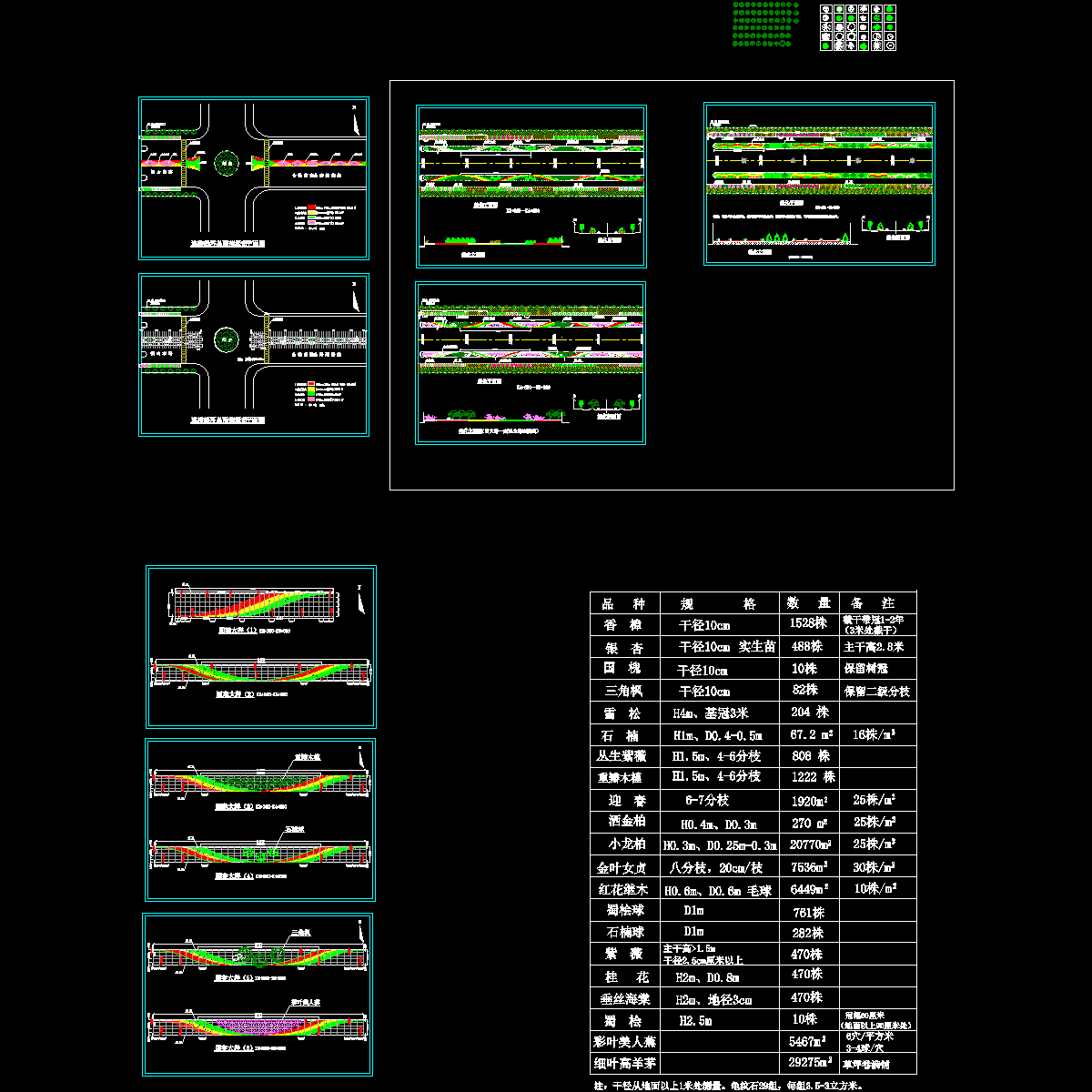 道路绿化设计施工CAD图纸 - 1
