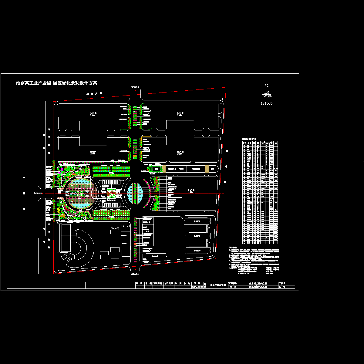 工业产业园区绿化设计图纸 - 1
