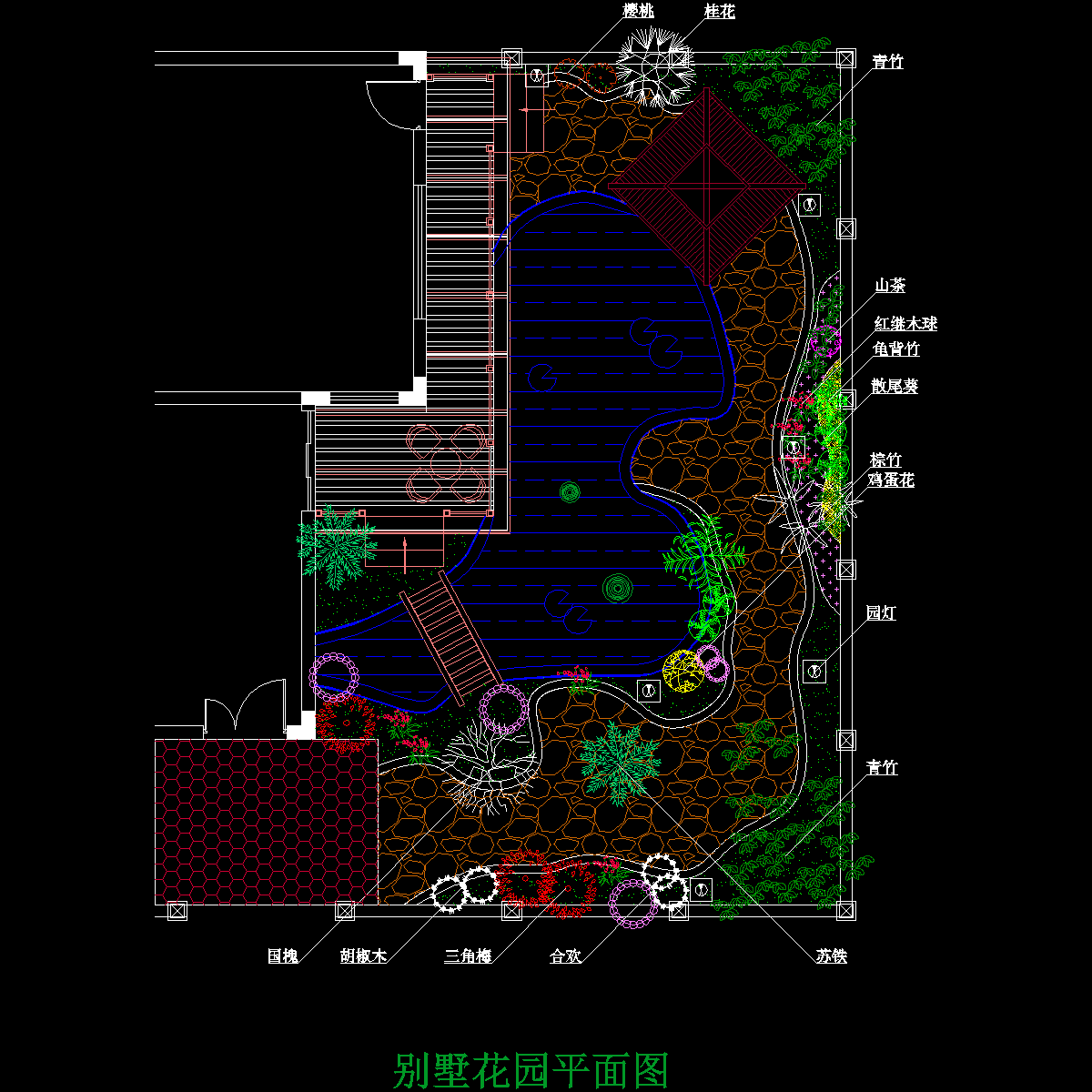 别墅庭院景观平面图纸.dwg - 1