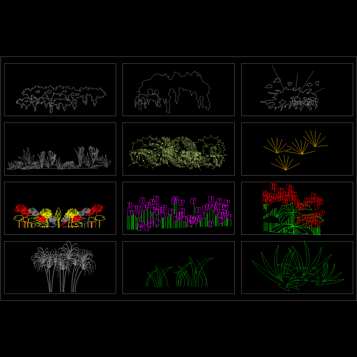 2-园林花草立面图--花丛.dwg