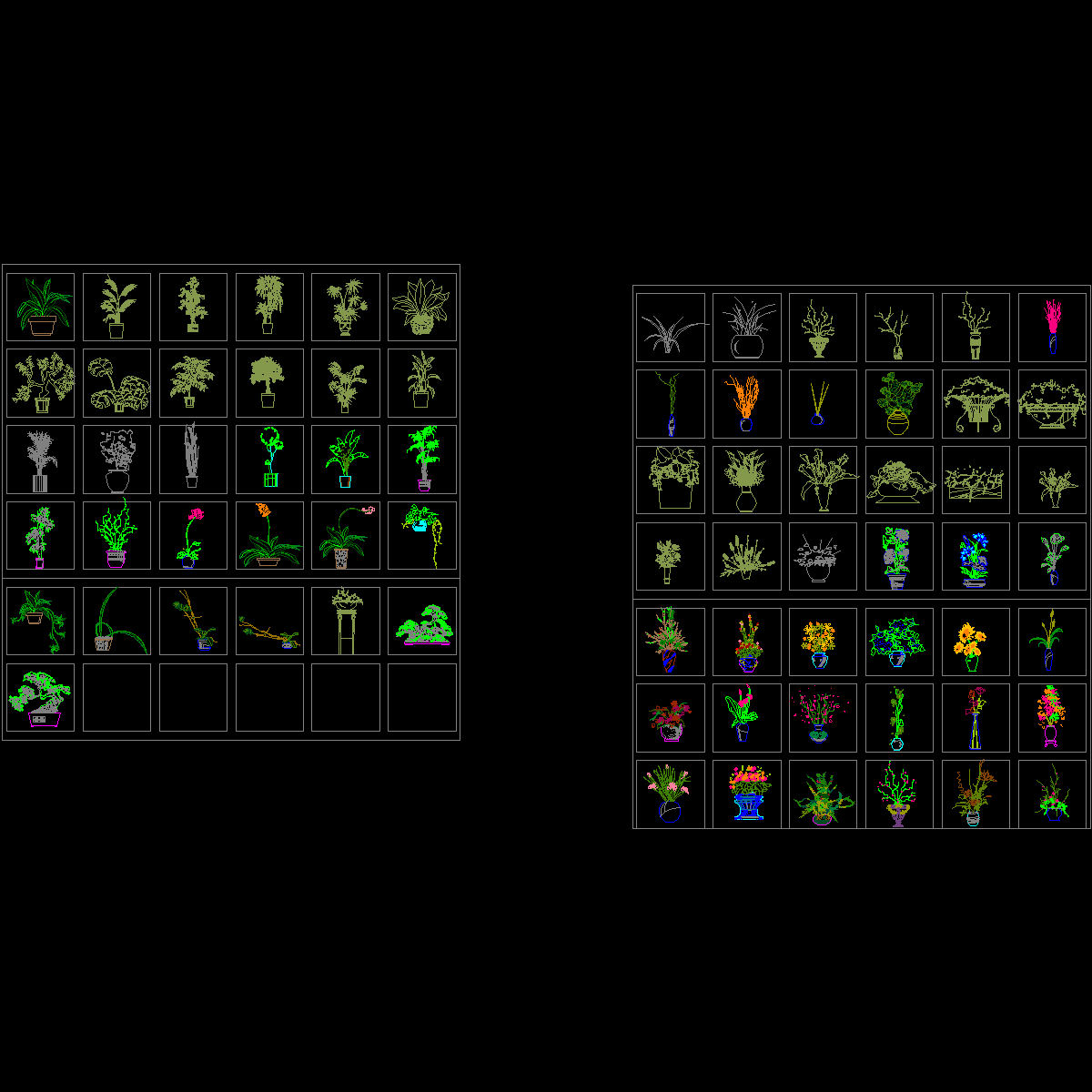 3-园林花草立面图-室内绿化.dwg