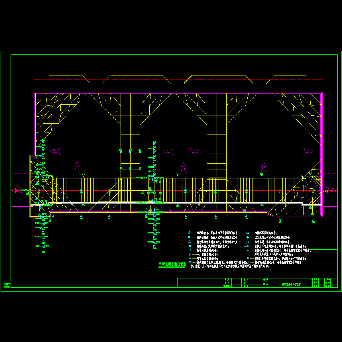 市政道路深基坑施工监测CAD图纸 - 1