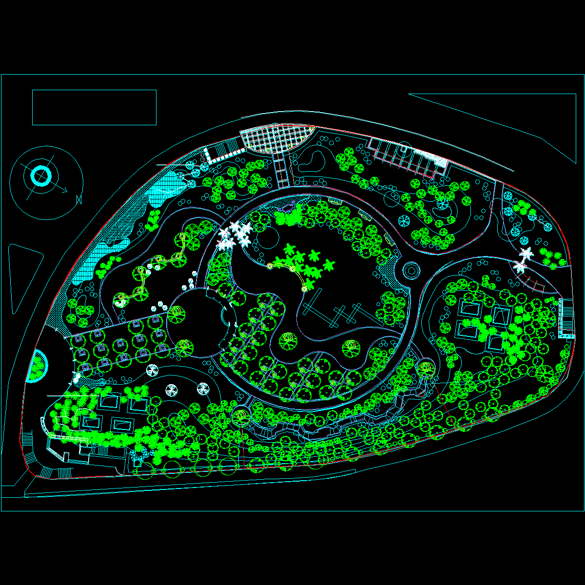 绿地广场设计平面CAD初设图纸 - 1