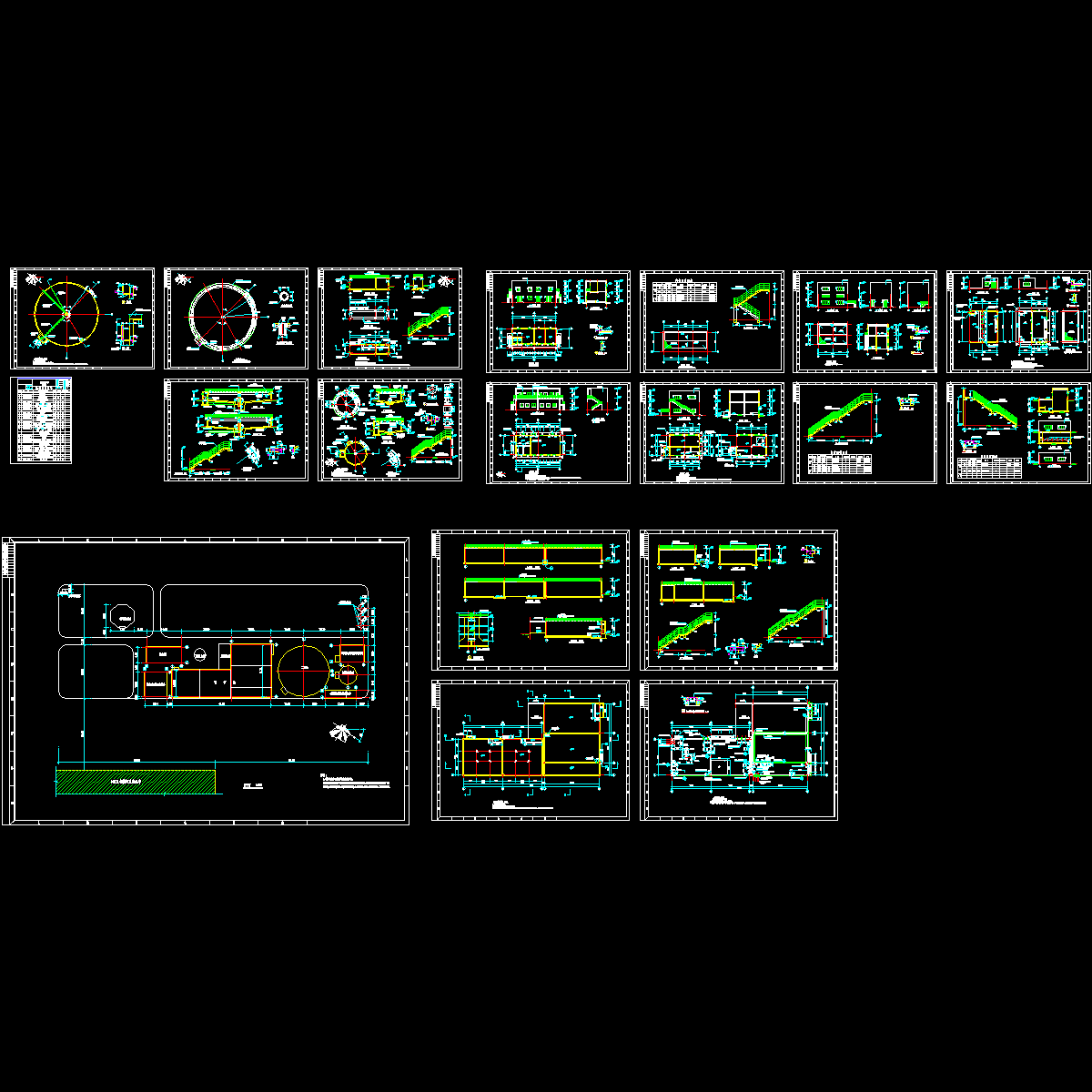 污水处理配套建筑施工CAD图纸 - 1