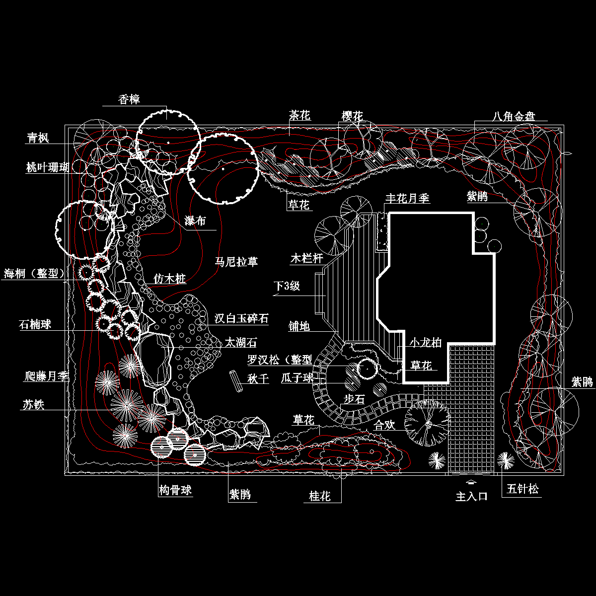 小庭院园林设计图.dwg