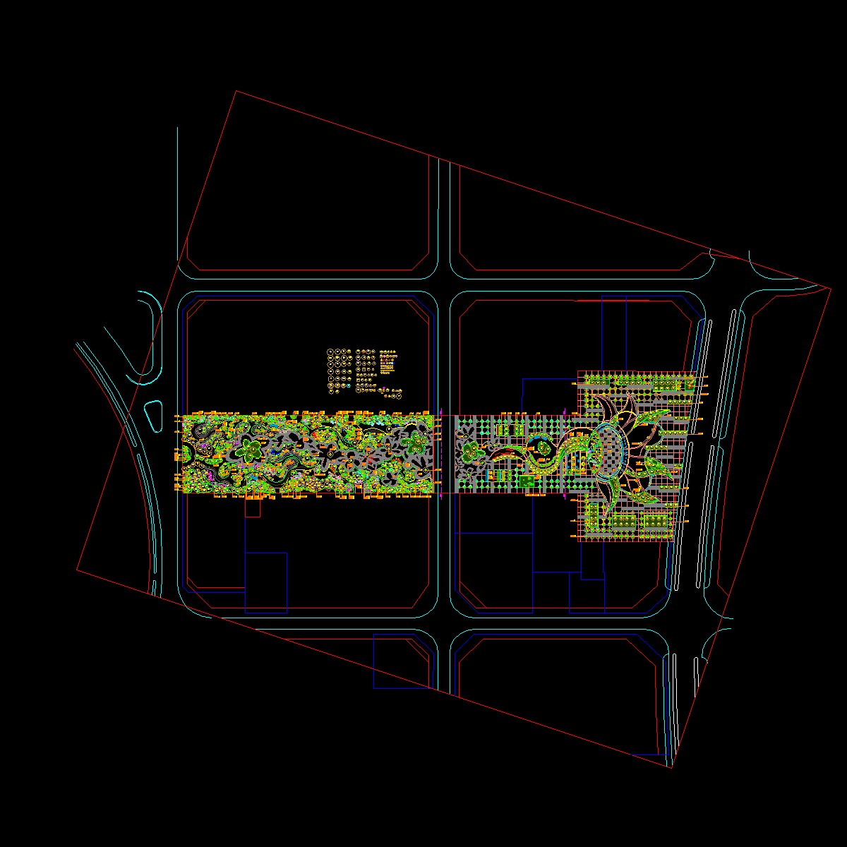 县城文化广场种植设计施工CAD图纸 - 1