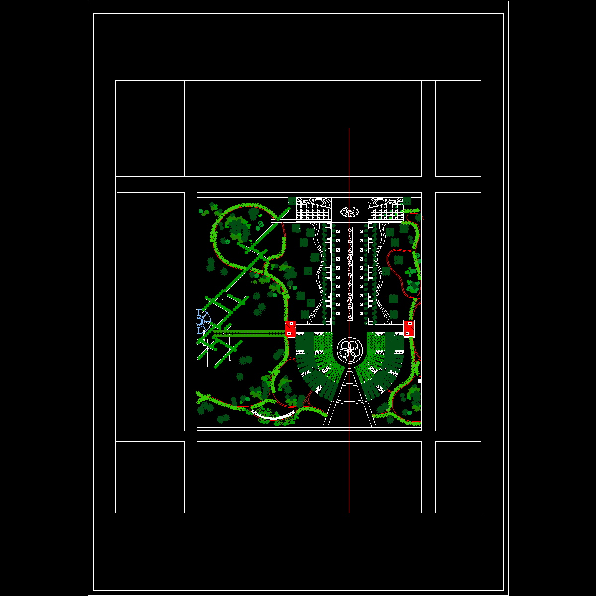 政府门前广场规划_CAD - 1