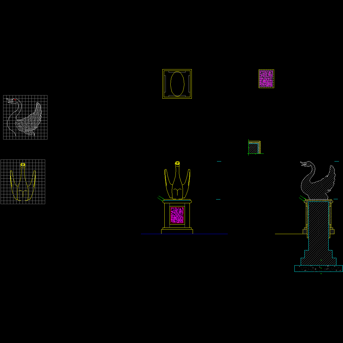 ld4天鹅雕塑.dwg