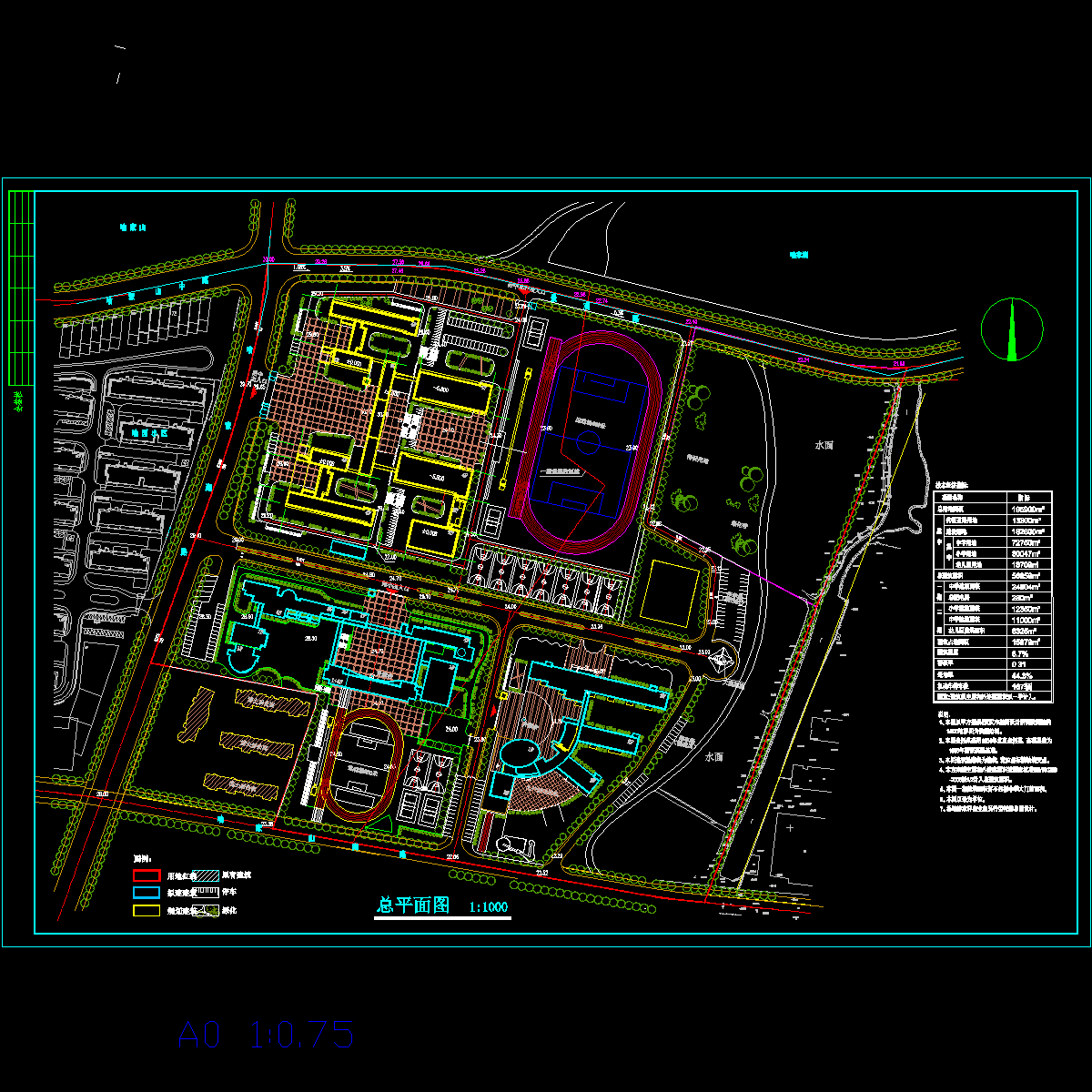 科技大学附属中学新校区规划总平面CAD初设图纸 - 1