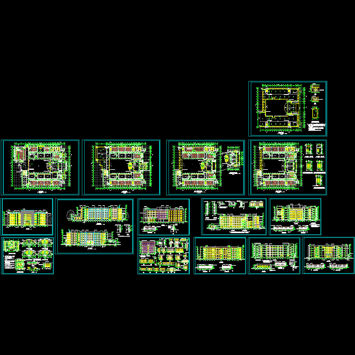 5层教学楼全套建筑施工CAD图（图纸齐全） - 1